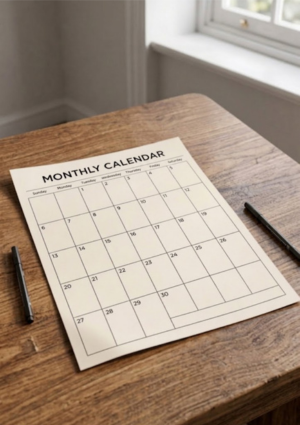 Generated Image Monthly Cal Without Coffee