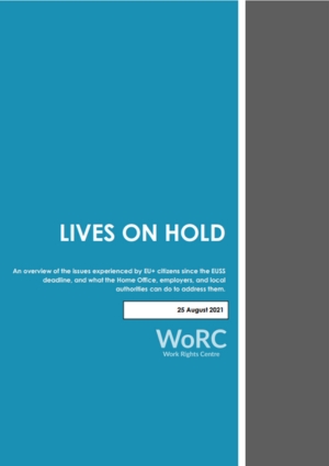 Report Cover Lives On Hold EUSS EU Citizens Research