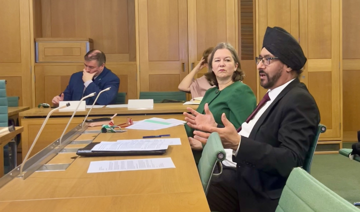 Warinder Juss, Labour MP for Wolverhampton West speaks to the room