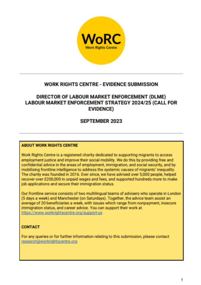 DLME Labour Market Enforcement Strategy Evidence Submission Thumbnail (1)